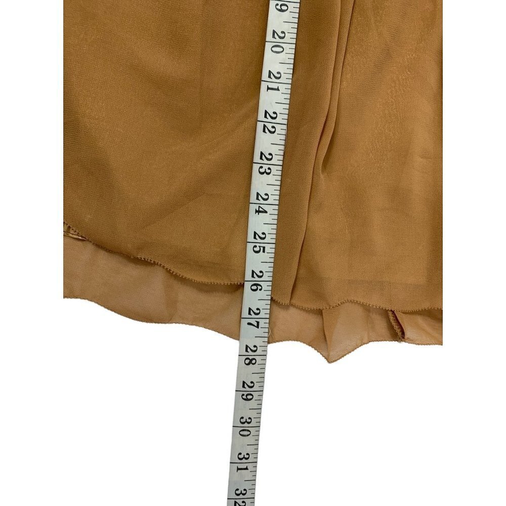 Lush Women's Long Shear Tan Skirt w/ Pockets - Picture 6 of 6